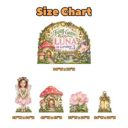 Mushroom House Fairy Garden Backdrop Set