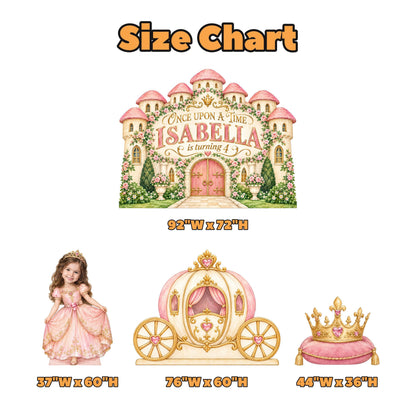 Blush Rose Castle Golden Carriage Backdrop