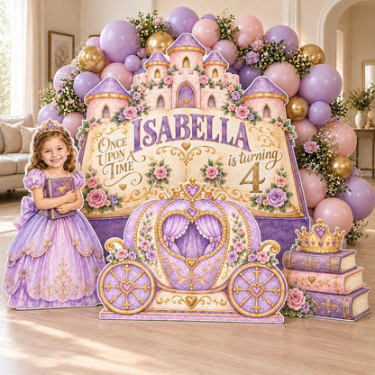 Blush Rose Castle Golden Carriage Backdrop