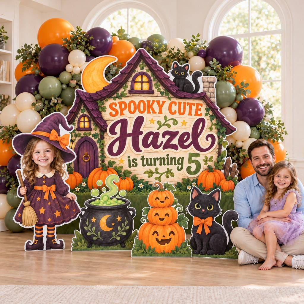 Storybook Witch Cottage Birthday Backdrop