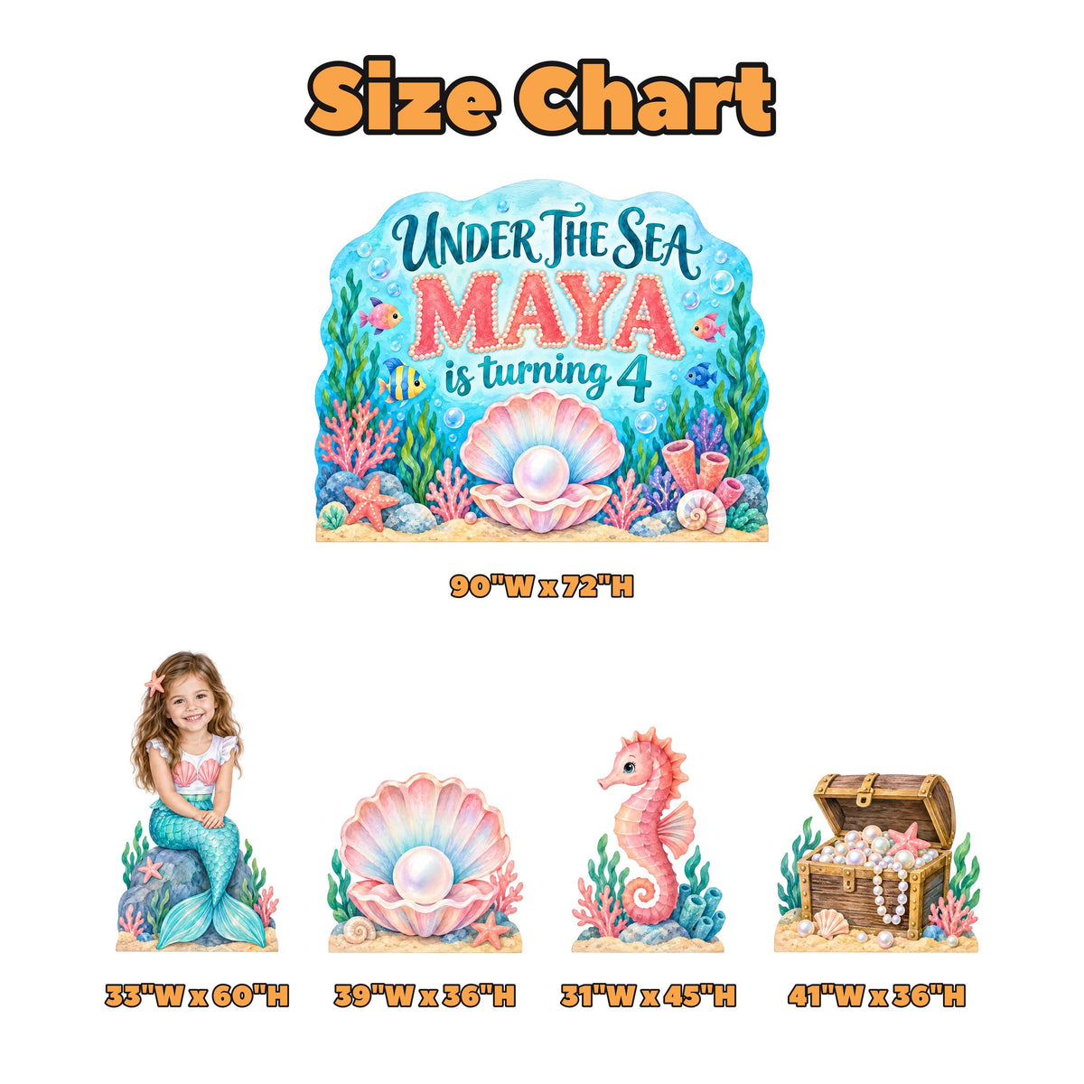 Watercolor Coral Reef Mermaid Photo Set