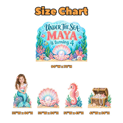 Watercolor Coral Reef Mermaid Photo Set