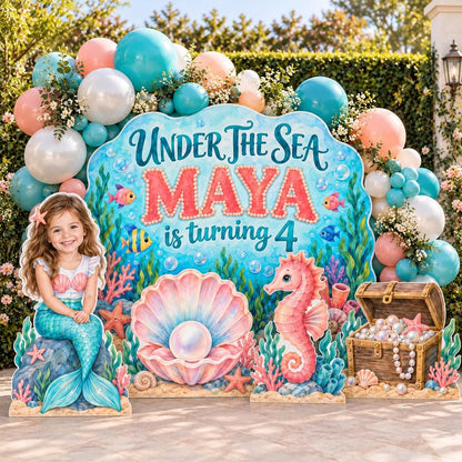 Watercolor Coral Reef Mermaid Photo Set