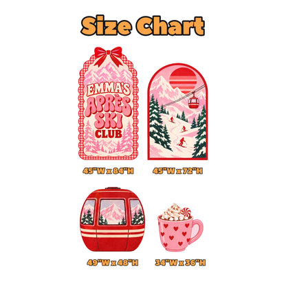 Pink Gingham Apres Ski Club Backdrop Set