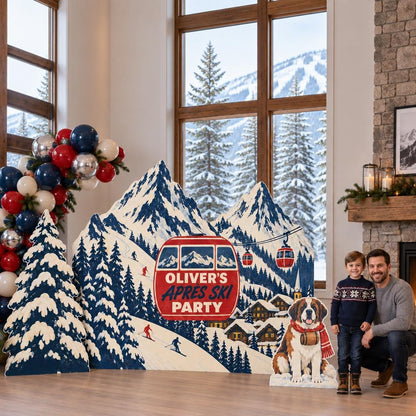 Vintage Alpine Apres Ski Backdrop Set