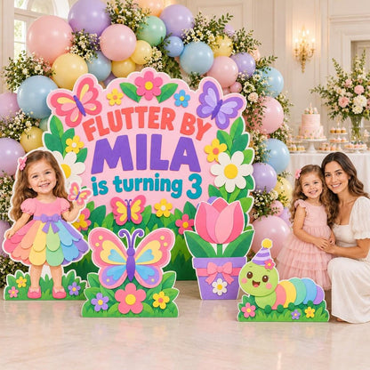 Greenhouse Butterfly Garden Backdrop Set