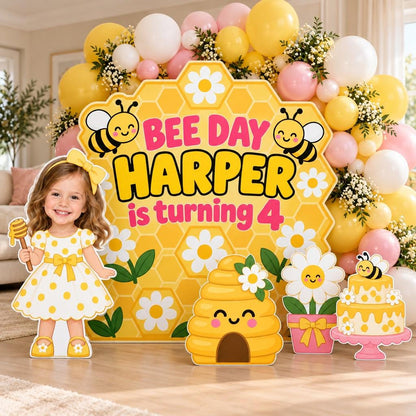 Watercolor Beehive Sweet As Can Bee Backdrop