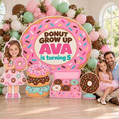 Pastel Donut Shop Birthday Backdrop Set