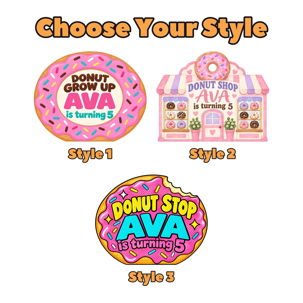 Pastel Donut Shop Birthday Backdrop Set