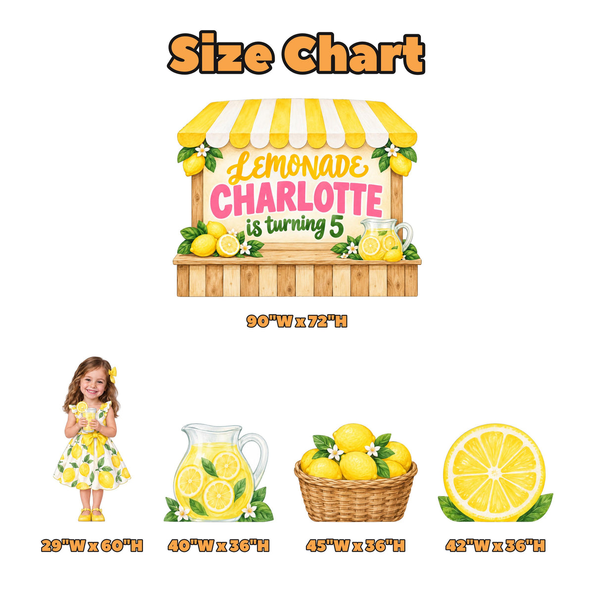 Striped Awning Lemonade Stand Backdrop Set
