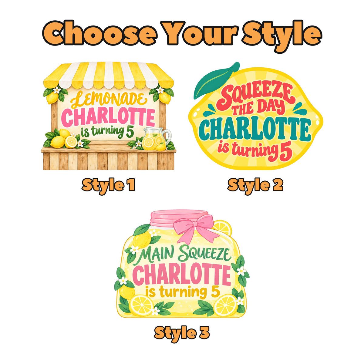 Striped Awning Lemonade Stand Backdrop Set