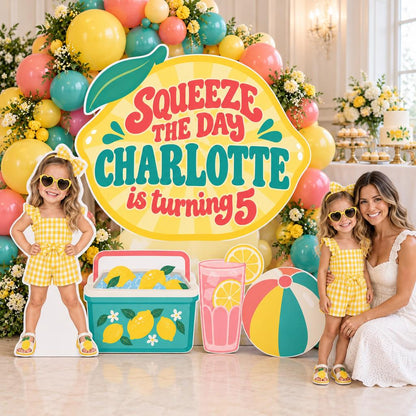 Striped Awning Lemonade Stand Backdrop Set