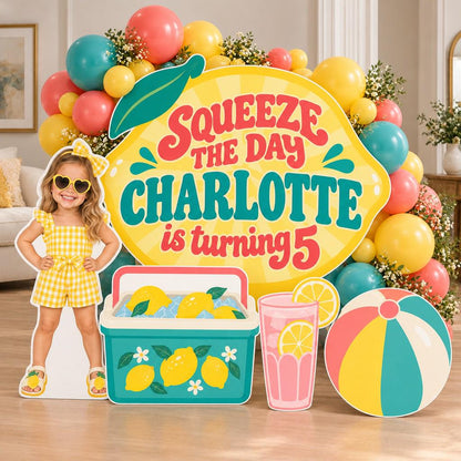 Striped Awning Lemonade Stand Backdrop Set