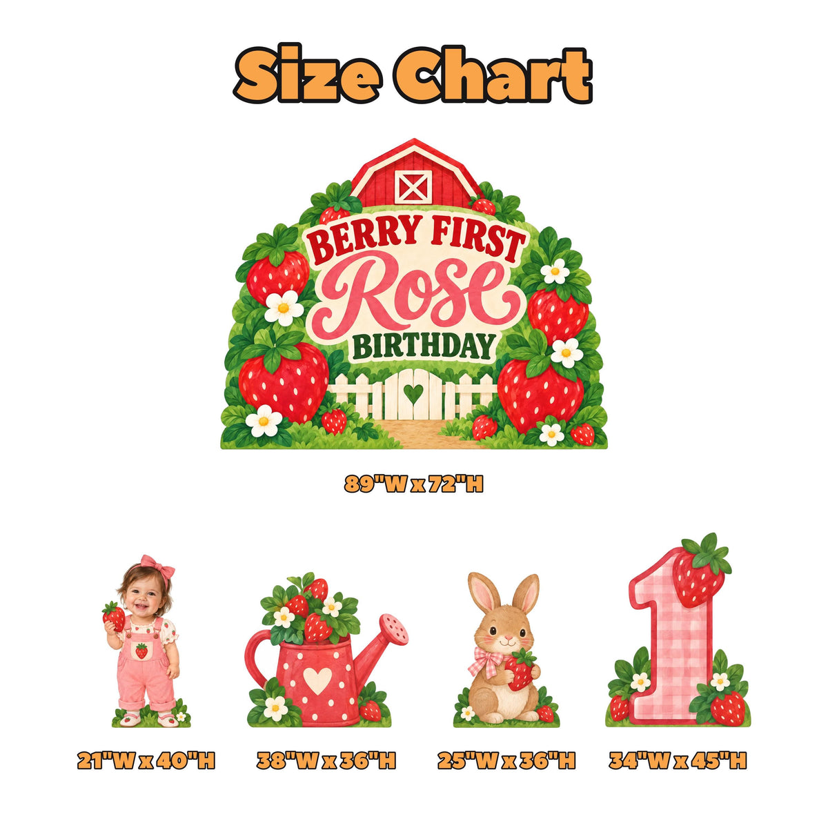 Red Barn Strawberry Garden Backdrop Set