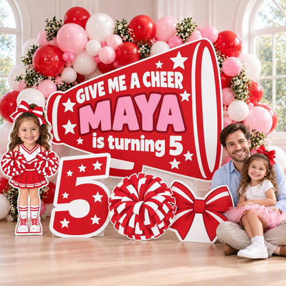 Red Megaphone Cheerleader Birthday Set
