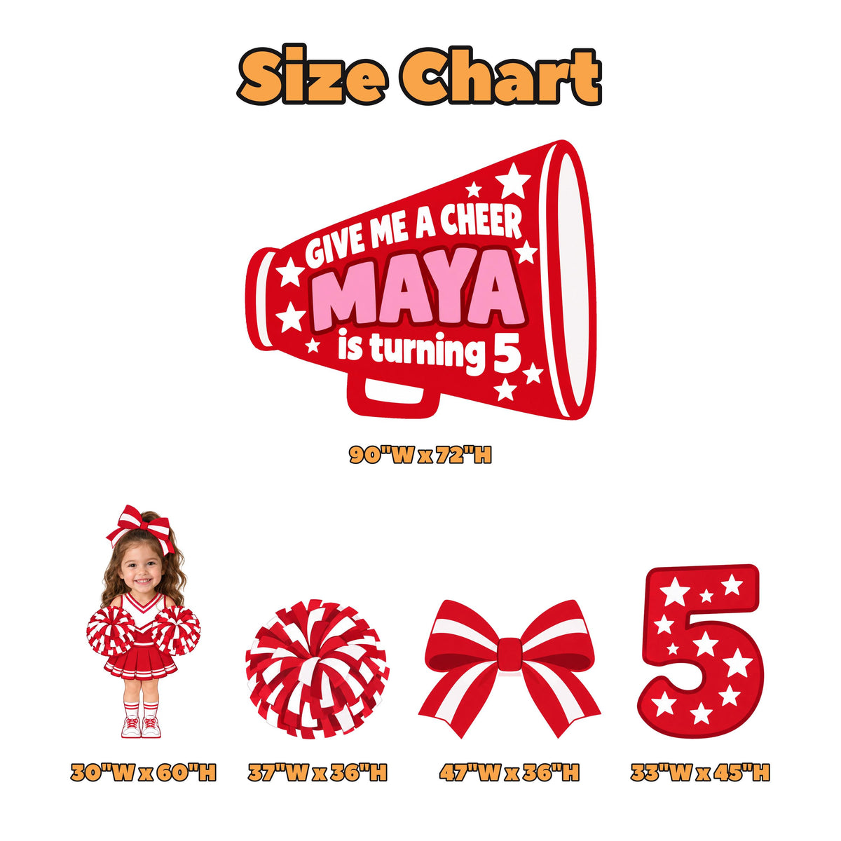 Red Megaphone Cheerleader Birthday Set