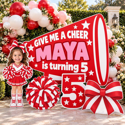 Red Megaphone Cheerleader Birthday Set