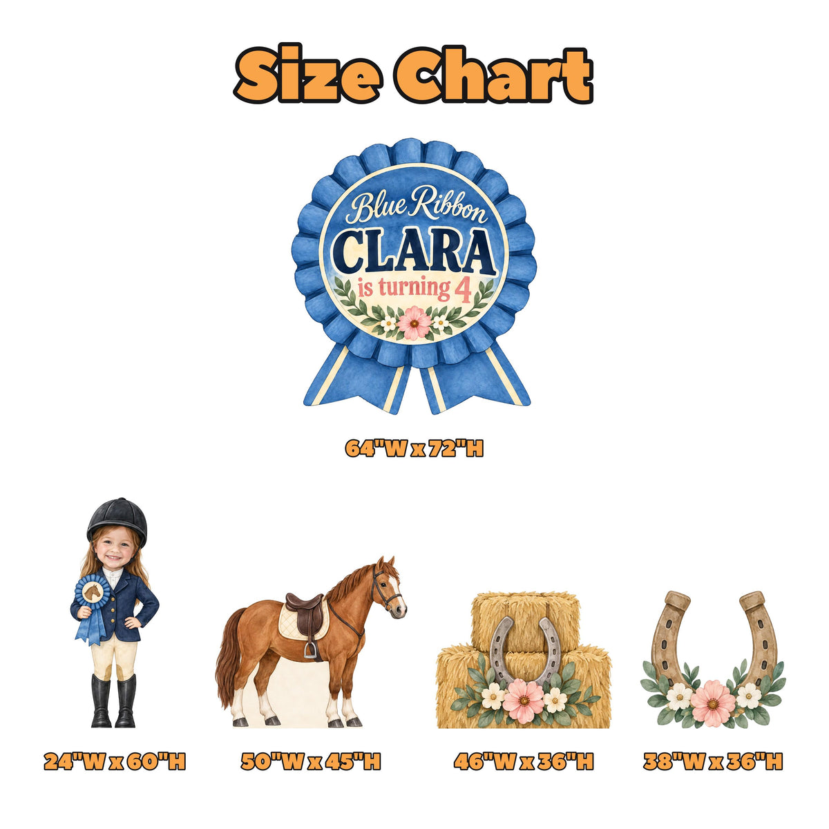 Blue Ribbon Rosette Horse Show Backdrop Set