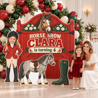 Blue Ribbon Rosette Horse Show Backdrop Set