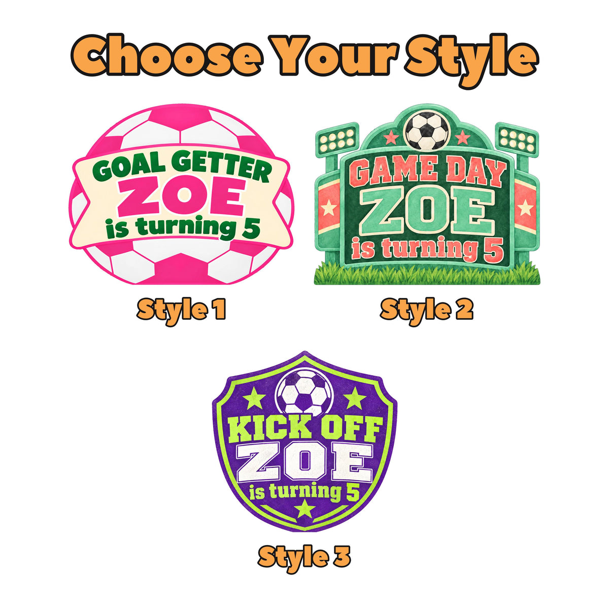 Pink Soccer Ball Goal Getter Backdrop Set
