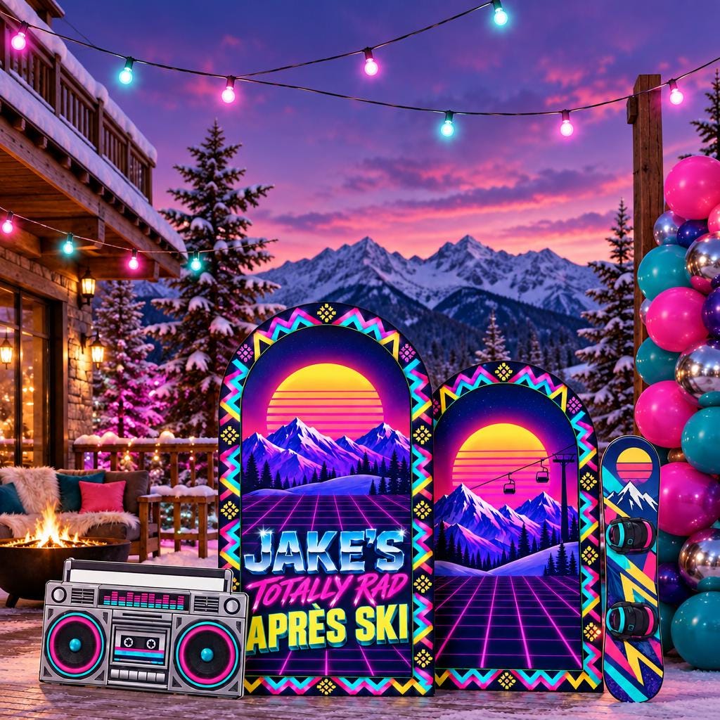 Neon Retro 80s Apres Ski Arch Set