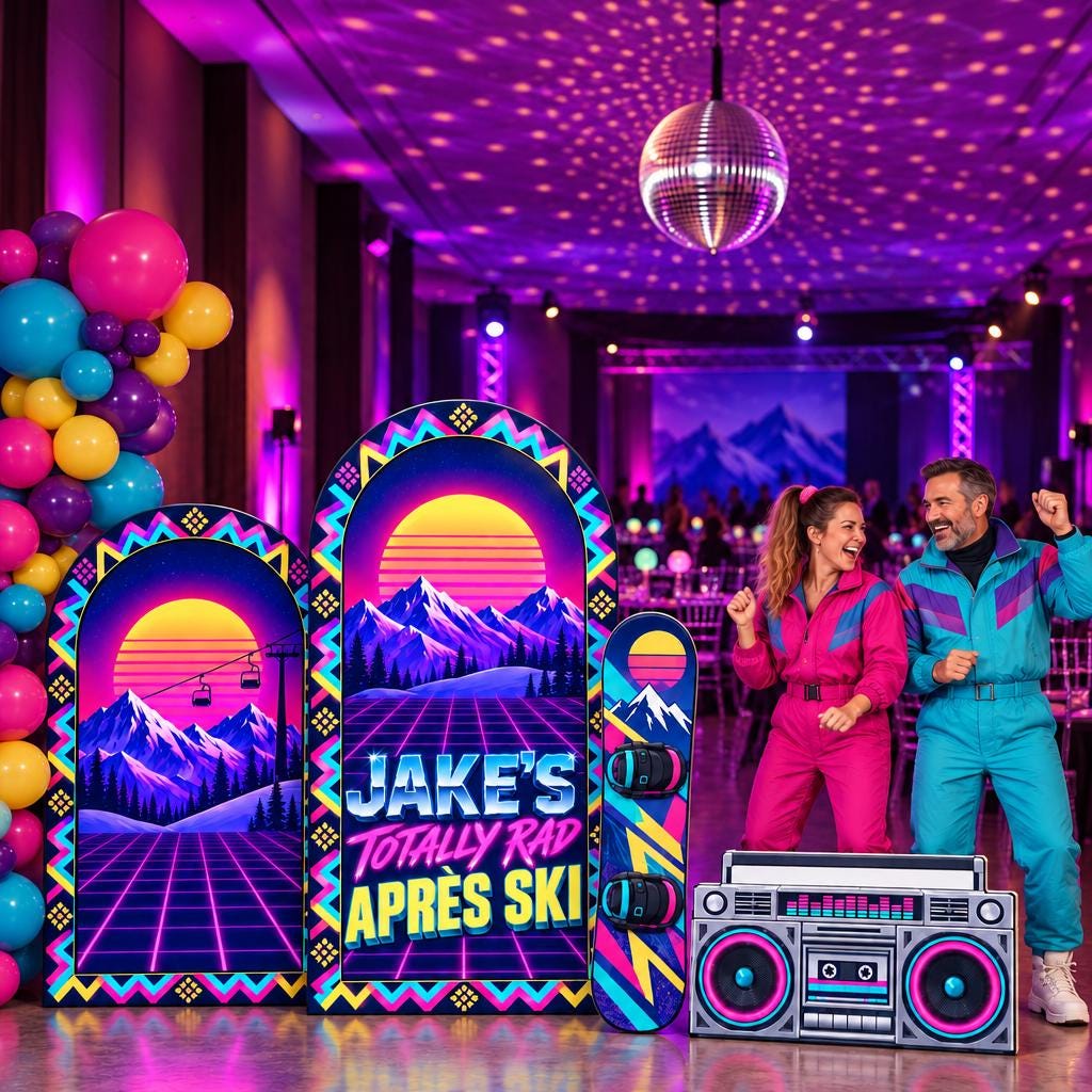Neon Retro 80s Apres Ski Arch Set