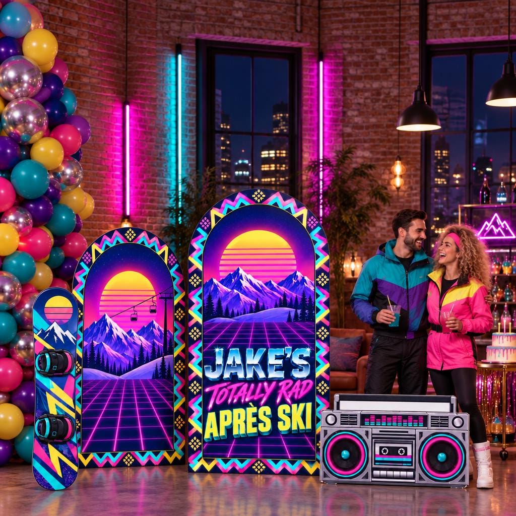 Neon Retro 80s Apres Ski Arch Set