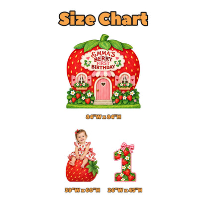 Strawberry House Berry First Backdrop Set