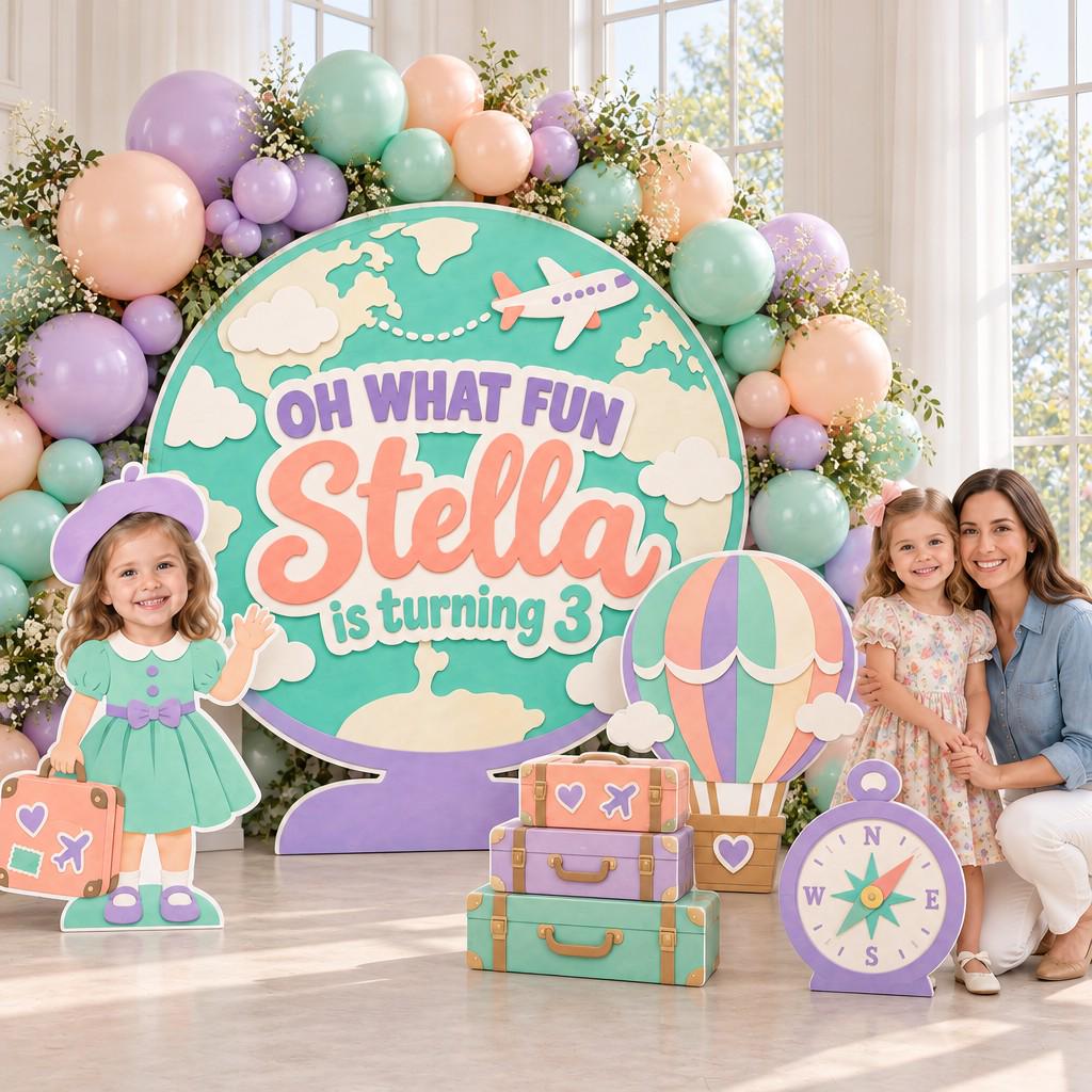 Hot Air Balloon Travel Birthday Set