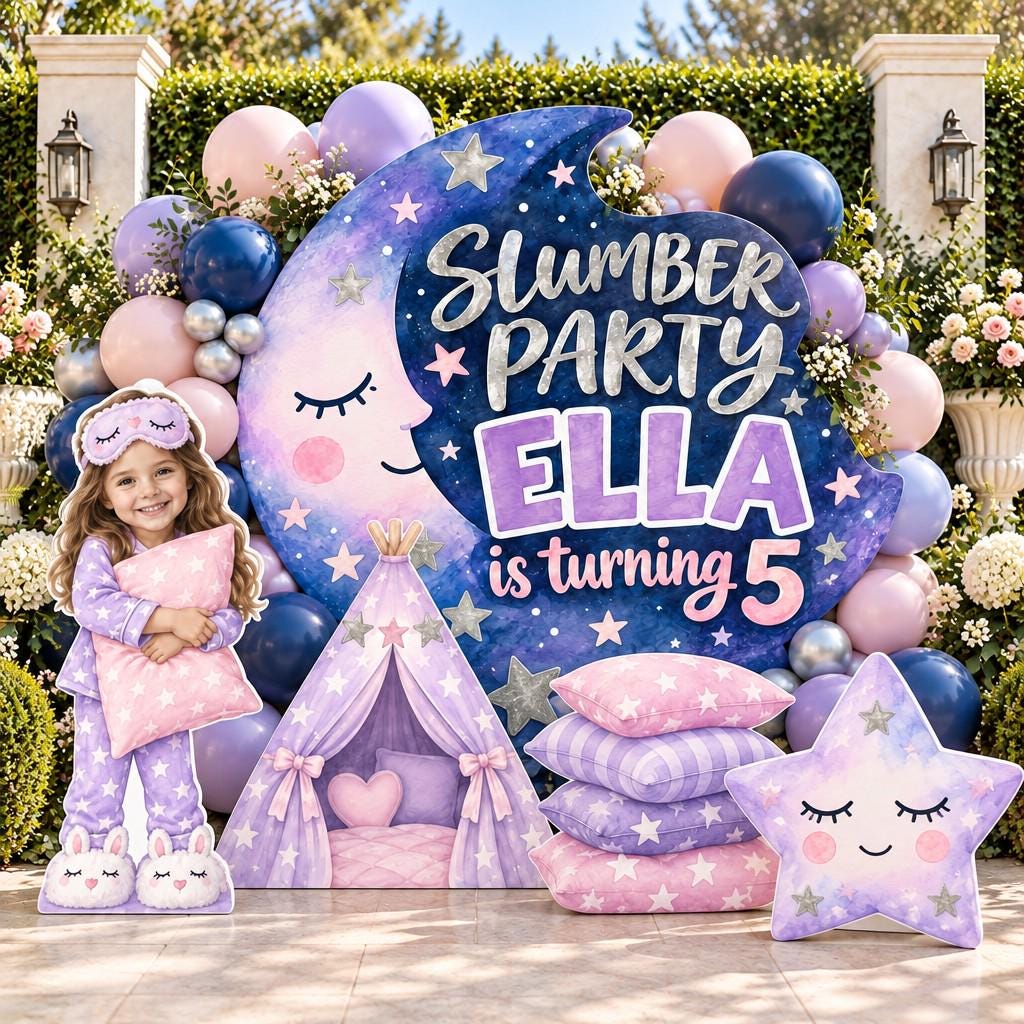 Purple Crescent Moon Slumber Party Set