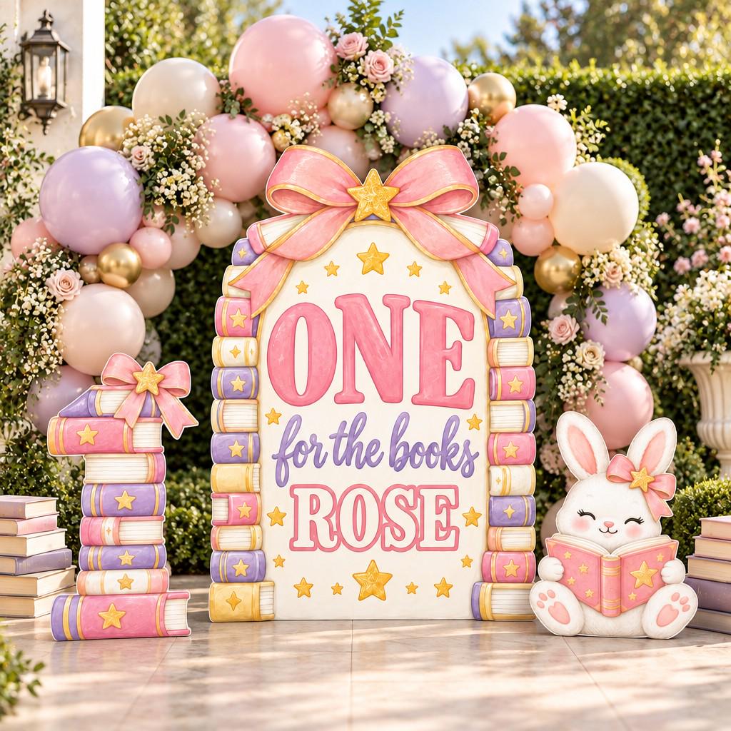 Pink Bow Book Arch One for the Books