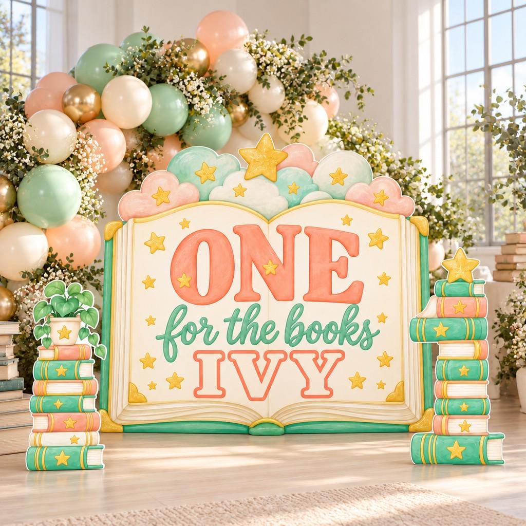 Mint Peach Open Book One for the Books Set