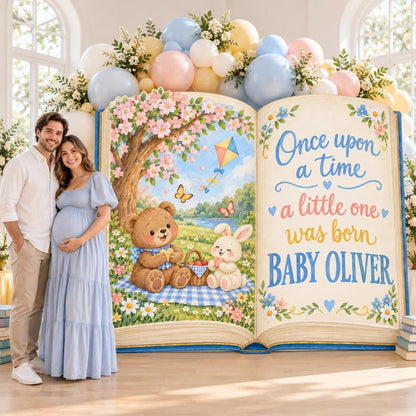 Teddy Bear Picnic Open Book Backdrop