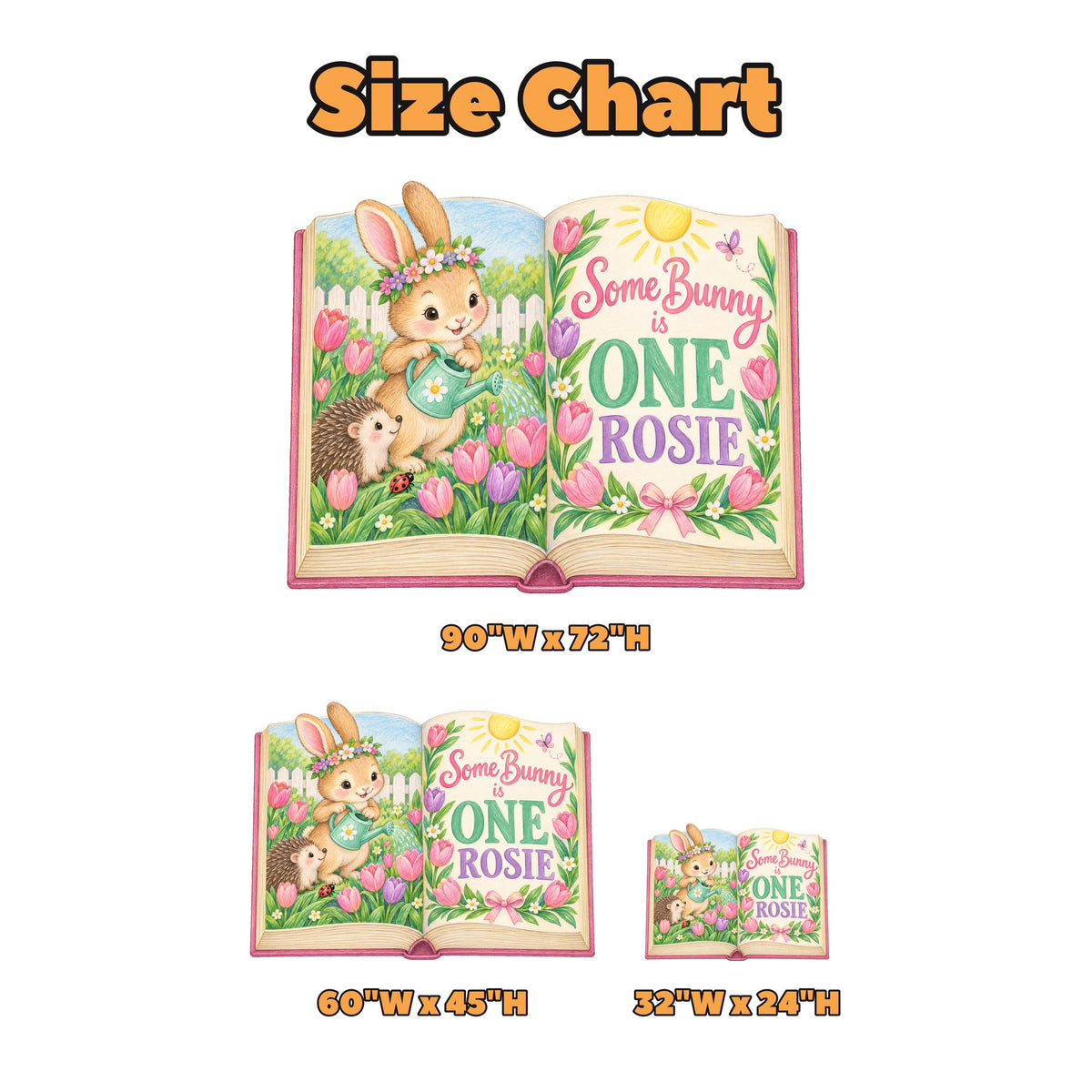 Tulip Garden Bunny Open Book Backdrop