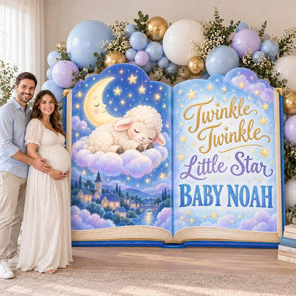 Twinkle Star Sleepy Lamb Storybook Backdrop