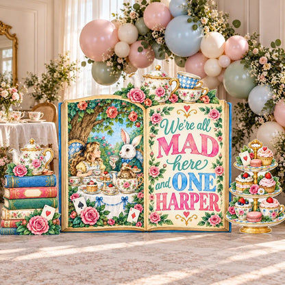 Mad Tea Party Open Book Backdrop Set