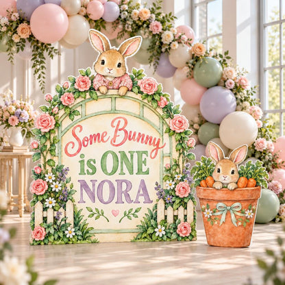 Rose Window Some Bunny Is One Sign Set