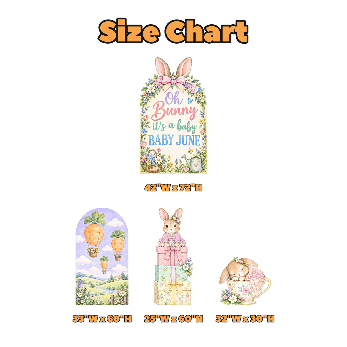 Carrot Balloon Oh Bunny Baby Shower Set