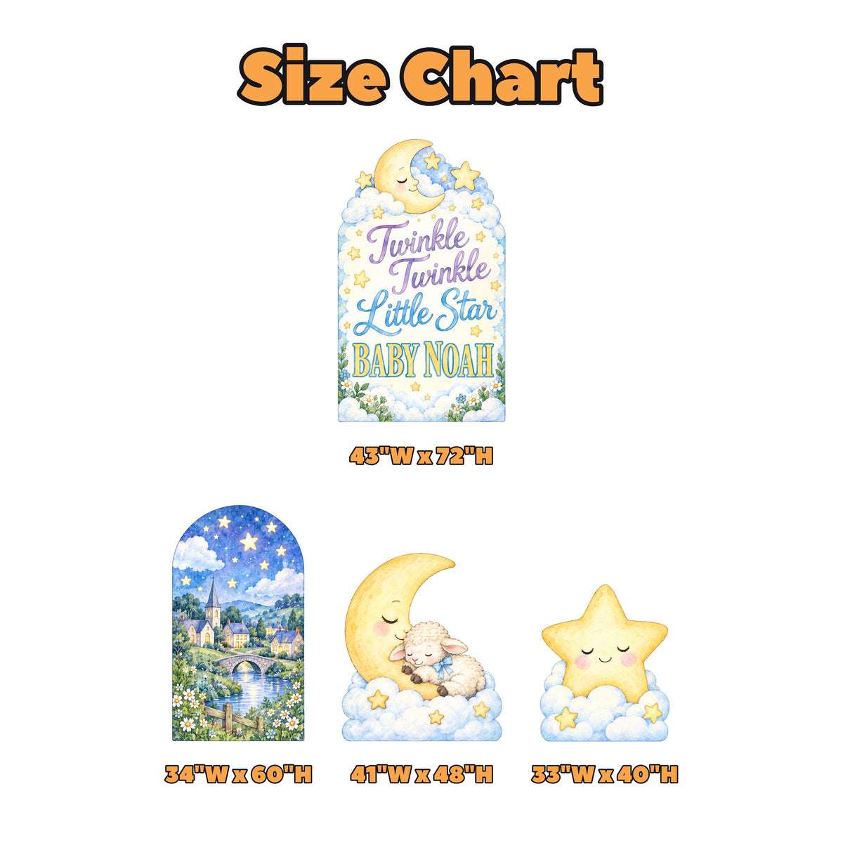 Night Village Twinkle Star Baby Shower Set