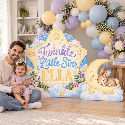 Pastel Star Sleepy Moon Bunny Sign Set
