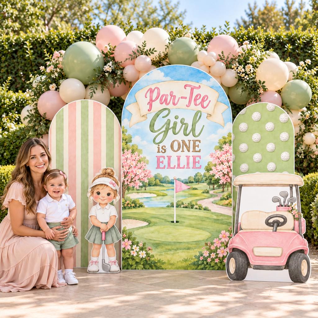 Pink Sage Par-Tee Girl Golf Arch Set