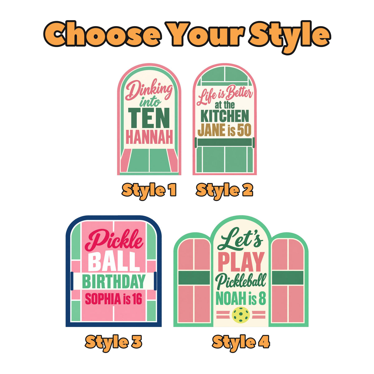 Mint Blush Pickleball Court Arch Set