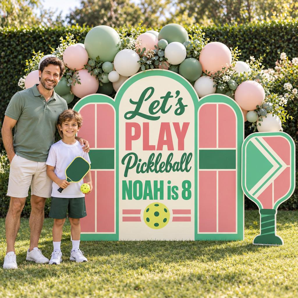 Mint Blush Pickleball Court Arch Set
