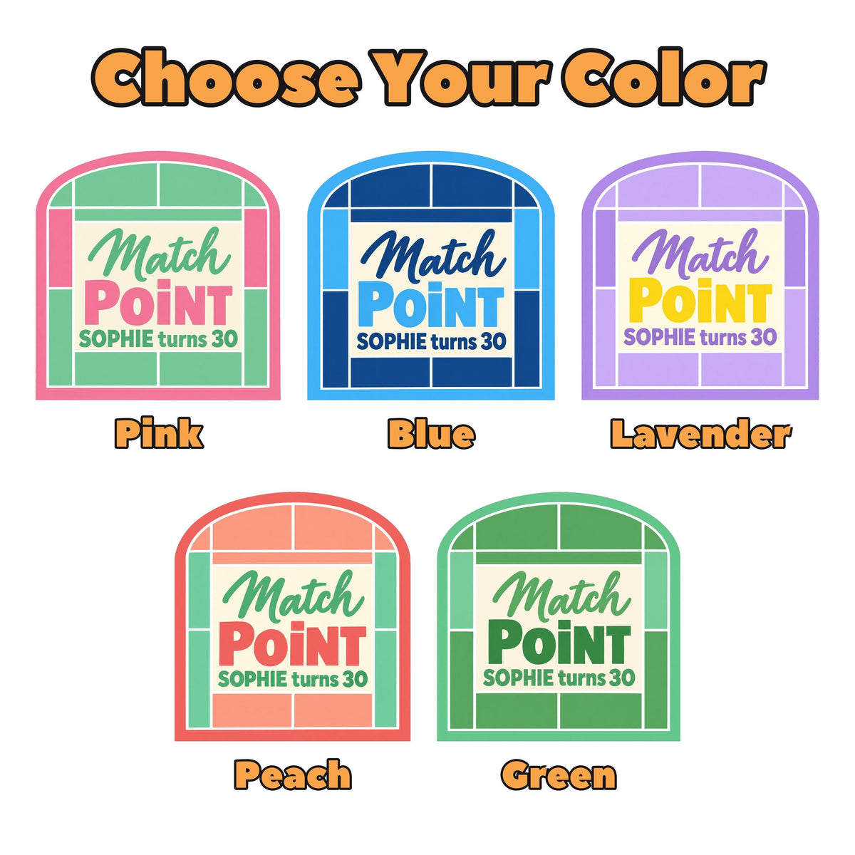 Pink Green Match Point Tennis Court Set