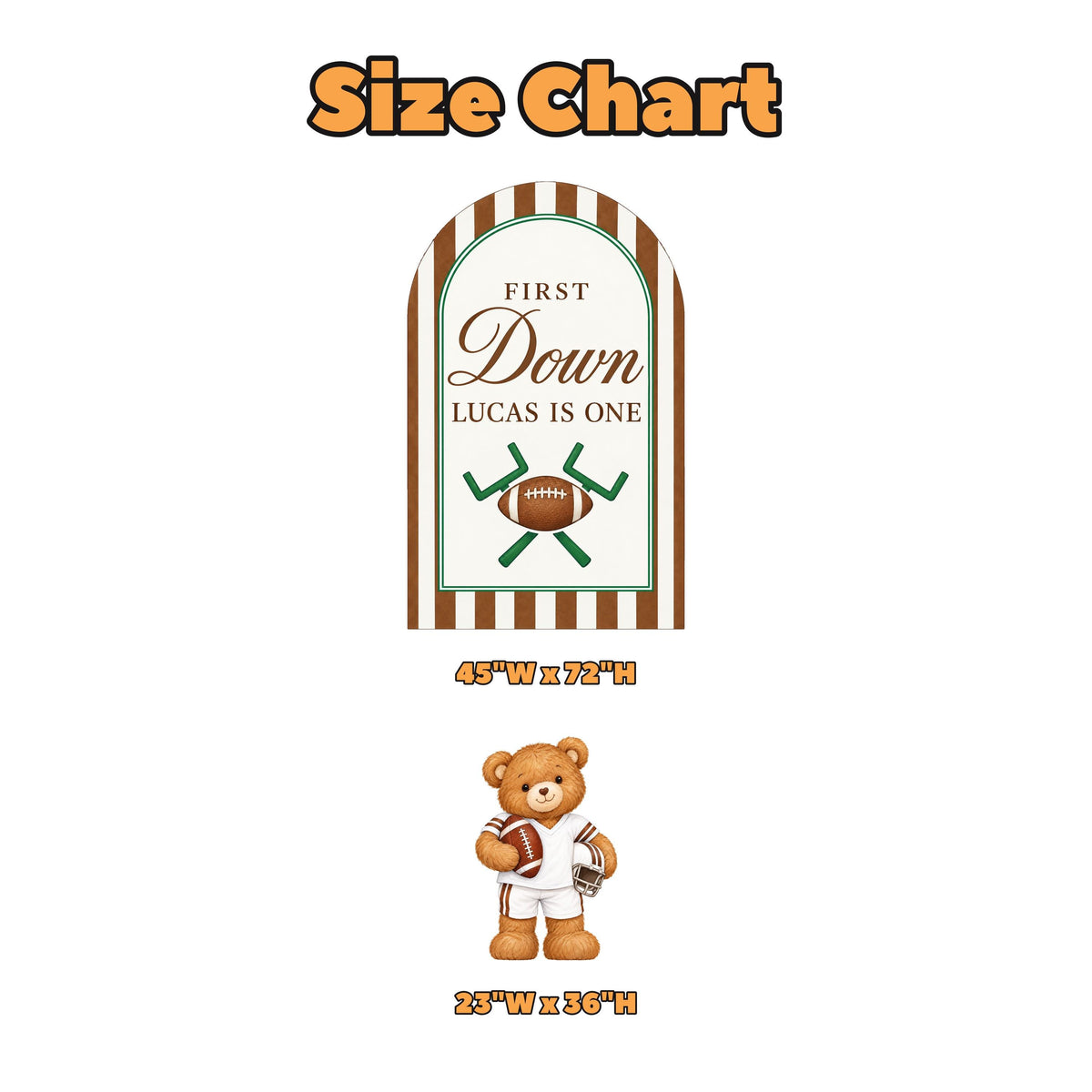 Brown Striped Teddy Football Arch Set