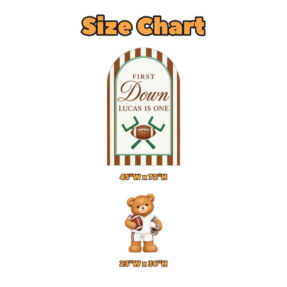 Brown Striped Teddy Football Arch Set