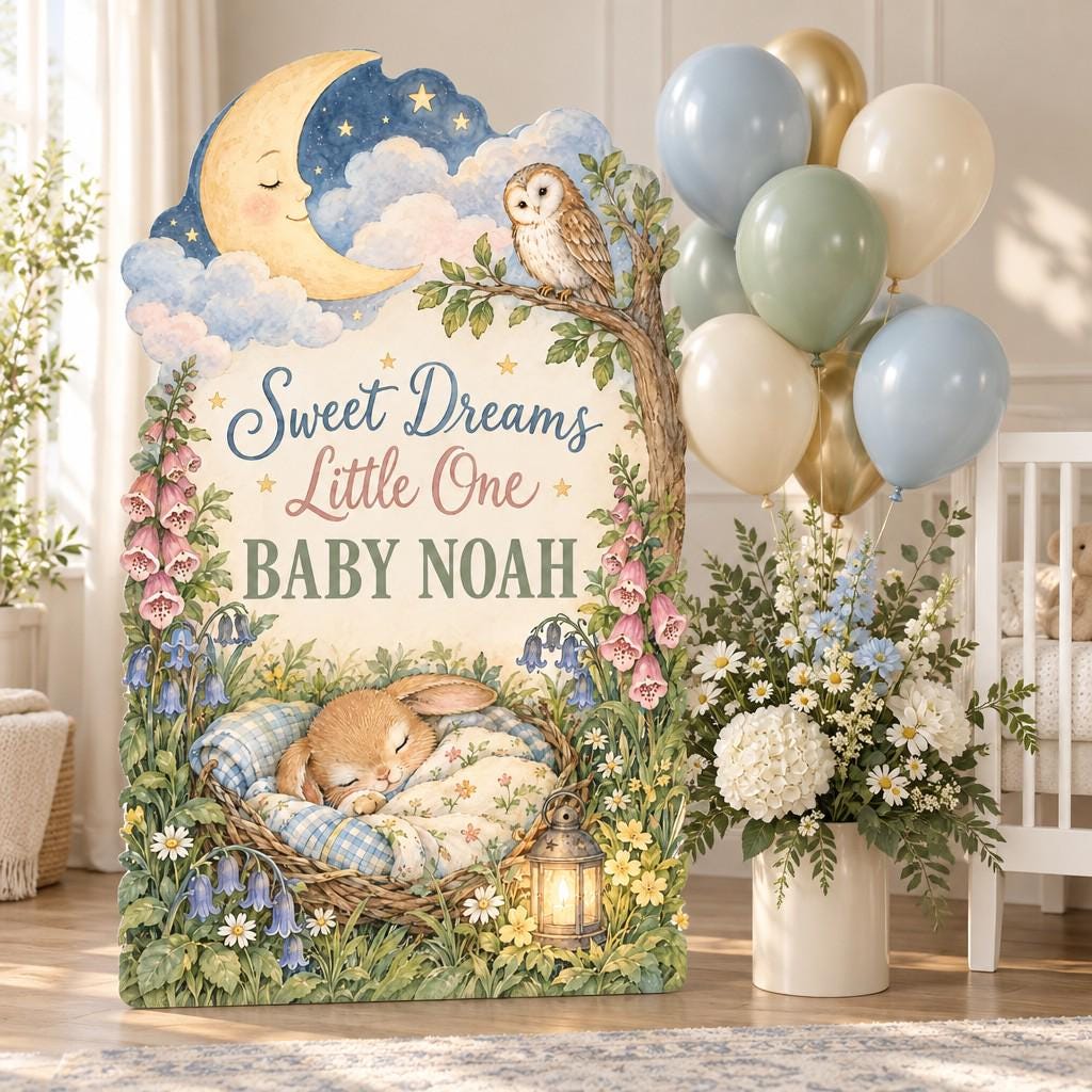Apple Tree Bunny Storybook Garden Sign
