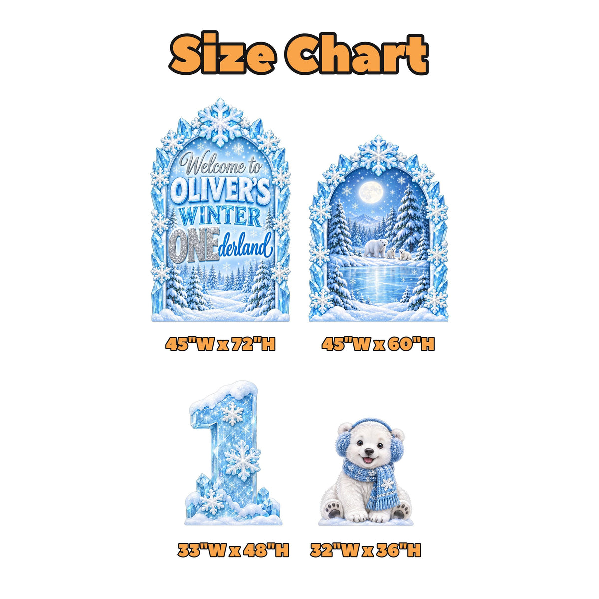 Icy Blue Polar Bear Winter Wonderland Set