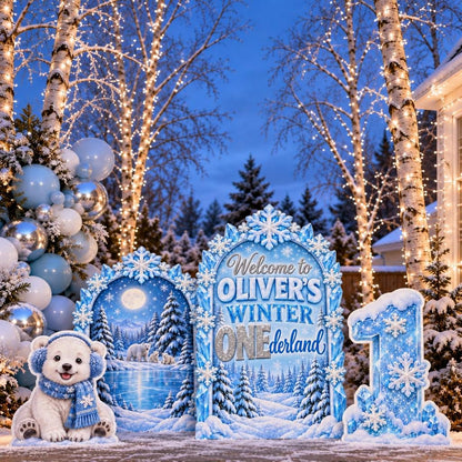 Icy Blue Polar Bear Winter Wonderland Set
