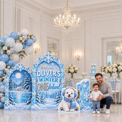 Icy Blue Polar Bear Winter Wonderland Set